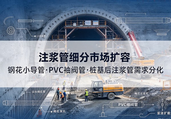 射阳注浆管细分市场扩容，隧道钢花小导管、PVC 袖阀管、桩基后注浆管需求分化